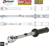 Hazet Clé dynamométrique - Tolérance: 2% - Carré massif 12,5 mm (1/2 pouce) - Longueur totale: 659 mm - Nm min.-max.: 60 - 320 - 6123-1CT