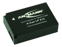 Ansmann A-Can Lp-E12 - Batteri - Li-Ion - 750 Mah - For Canon Eos 100D, Kiss M, Kiss M2, Kiss X7, M, M10, M100, M2, M50, Rebel Sl1  Powershot Sx70