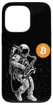 Coque pour iPhone 13 Pro Bitcoin Space Jazz Astronaut crypto sax saxophonist moon