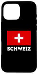 Coque pour iPhone 16 Pro Max Switzerland Flag Schweiz Suisse Swiss White Red