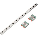 Mini Guide de Rail Linéaire, Guide Coulissant Linéaire de Haute Précision 300mm Avec Bloc de Chariot 2PCS MGN12H pour Imprimante 3D Bricolage et