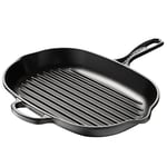 Le Creuset Skillet Gril Ovale en Fonte émaillée Signature, Poignée d'assistance et Deux becs verseurs, 32 cm, Noir Mat, 20194320000422