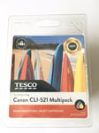 TESCO CANON CLI-521 CYAN MAGENTA YELLOW MULTIPACK COMPATIBLE INK CARTRIDGE 