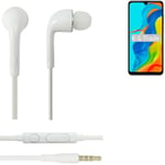 Headphones for Huawei P30 lite New Edition headset in ear plug white