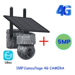 Camera de surveillance solaire 5MP SIM 4G PTZ sans fil avec panneau solaire Protection de securite audio bidirection