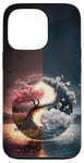 iPhone 13 Pro Mystical Aesthetic Moon Sun Phases Yin and Yang Landscape Case