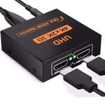 Répartiteur Hdmi 1 En 2 Sorties, 4K 3D 1080P Câble Adaptateur De Distributeur Hdmi 1 À 2 Voies Pour Ps4, Xbox, Led, Lcd, Dvd, Lecteur, Hdtv, Projecteurs