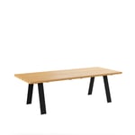 Naver Collection - GM 3200 Plank Table, 180 x 100 cm, Tabletop in oiled oak, 1 additional tabletop in matching wood, Base in black powder coated steel - Ruokapöytä - Nissen & Gehl