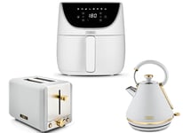 Tower Cavaletto White Kettle 2 Slice Toaster & 6L Vortx Air Fryer Matching Set