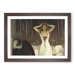 Big Box Art Ashes by Edvard Munch Framed Wall Art Picture Print Ready to Hang, Walnut A2 (62 x 45 cm)