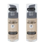 Revlon Colorstay Makeup Matte Finish Fluid Foundation 110 Ivory 30ml x 2