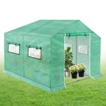 NAIZY Serre de jardin 3x2x2m 6 en aluminium HDPE+LDPE+Galvanized Pipe Serre avec fenêtre Tomate House Winterproof UV, Vert