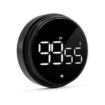 Magnetisk digital kjøkkentimer med stort LED-display Sort