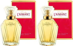 2x L'Aimant by Coty Parfum De Toilette Perfume Spray 50ml