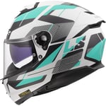 LS2, Casque Moto Intégral Stream II Road Cyan Light Grey, XS