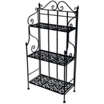 Vacchetti - Etagère Jessica métal noir 3p cm59 x 29 x h118