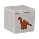 LOVE IT STORE IT - Cube de Rangement Enfant Décoratif, Pliable, 30cm, Motif Dino, Renfort Bois, Compatible Étagères