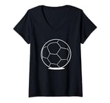 Womens Soccer Ball Sketch Football Pitch V-Neck T-Shirt