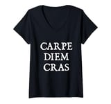 Womens Carpe Diem Cras - Seize the Day Tomorrow V-Neck T-Shirt