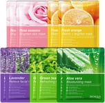 Sheet Mask,10 Pcs Fruit Extract Face Mask Set,Aloe Vera Gel Face Mask,Hydrating