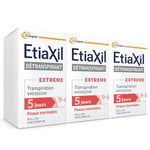 ETIAXIL - Déodorant Détranspirant - Traitement Transpiration Excessive - Aisselles - EXTREME Peaux Normales - Efficacité 5 jours - 15 ml - lot de 3