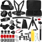 Kit d'Accessoires pour Caméra d'action, 50-en-1 Kit d'Accessoires pour Caméra de Aport pour Hero 12 11 10 9 8, Max/Fusion, Insta360, DJI Osmo Action Cam, Campark, SJCAM, REMALI.[G1518]