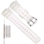 Resin Strap Compatible with Casio G-shock DW-5900 DW-9052 DW-5600 GW-6900 DW-6900 G-6900 Mens Replacement Watch Band Sports Waterproof Bracelet (Fully transparent)