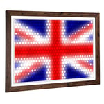 Big Box Art Framed Print of Union Jack British Flag (6) Design | Wall Art Picture | Home Decor for Kitchen, Living, Dining Room, Bedroom, Hallway, Office, Walnut, A2 / 24.5x18 Inch / 62x45cm