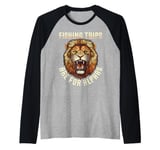 Fishing Trips Are For Alphas Funny Lion Group Fishing Raglan Baseball Tee