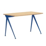 Vitra - Compas Direction, Top Solid Natural Oak, Base Prouvé Bleu Marcoule - Skrivbord