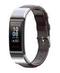 Strap-it Bracelet cuir - compatible pour Huawei Band 3/4 Pro (marron foncé)