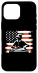 Coque pour iPhone 16 Pro Max Drapeau américain DJ – Amoureux de la platine Deejay des États-Unis patriotiques