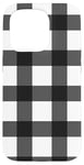 iPhone 15 Pro Black White Checkered Plaid Flannel Gingham Pattern Checker Case