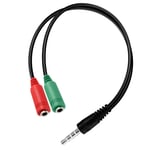 Akyga Adaptateur Audio Jack 3.5 mm TRRS vers Double Jack Casque et Micro Noir