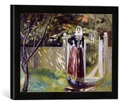 Kunst für Alle 'Encadré Image de Michael Peter Ancher Femme dans Danois Costume sur Le Cadre de Porte, d'art Images Fait Main de Jardin, 40 x 30 cm, Noir Mat