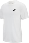 Nike M NSW Club Tee Sweatshirt Homme, Blanc (White/Black 101), FR : XL (Taille Fabricant : XL)