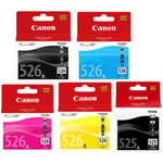 Canon PGI525 CLI526 5 Ink Bundle Original 525 & 526 inks iP4850 MX895 MX885 mx