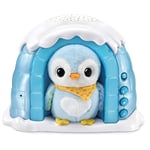 VTech - Veilleuse P’tit Pingouin Nuit Étoilée, Igloo Veilleuse Bébé Musicale, Projection Lumineuse au Plafond, Musique Douce, Bruits Blancs, Doudou Pingouin, Cadeau de Naissance - Contenu en Français