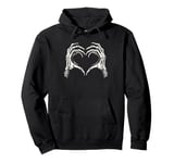 Skeleton Hands Heart Shape Gothic Halloween Creepy Pullover Hoodie