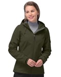 33,000ft Veste softshell pour femme - Imperméable - Respirante - Chaude - Veste d'hiver en polaire - Veste de mi-saison - Coupe-vent - Avec capuche, marron, XL