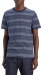 Levi's Men's Ss Original Housemark Tee Chesthit Logo T-Shirt, Callum Stripe Dress Blues, S