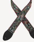 Souldier Koi Guitar Strap (Dark Red Belt & Black Leather Ends)