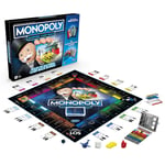 Monopoly Banking Back Board Game, Electronic Card Reader, Back Bonus, Cashless N