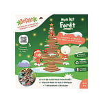 BOTAKI - Kit Loisir Créatif - Sapin De Noël Décoratif en Bois À Construire - Jeu de Construction - Planche de Stickers - 4 Ans Et +