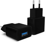 2x Chargeur Secteur - Adaptateur Usb Universel Mural (5v | 2a) - Compatible Avec Iphone 15 14 13 Pro Mini Max Samsung Galaxy S24 - Noir[Cdq090479]