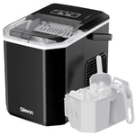 Silonn Portable Ice Maker Countertop, Self-Cleaning Ice Machine with Carry Handle, Includes Basket & Scoop, Produces 9 Ice Cubes in 6 Minutes, 12KG Daily Capacity, Ideal for Home Camping and RVs