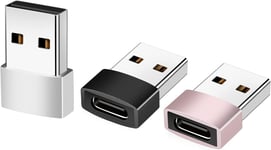 Adaptateur Usb C Femelle Vers Usb Mâle, Lot De 3 Adaptateur Câble Chargeur Type C Vers Usb A Compatible Avec Iphone, Airpods 3, Galaxy Note S22, Ipad Pro, Multicolor