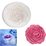 3D Silikon Gjutform Pion Blomljus Form DIY Ros Doftande Ljus Form white