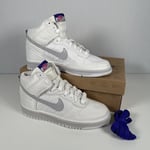 Nike Dunk Hi Nylon Premium Trainers White Grey Purple 354713-101 Men’s UK 6 NEW