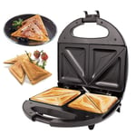 NEW TWO SLICE SANDWICH TOASTER SANDWICH BLACK MAKER NON STICK FOOD WARM KITCHEN